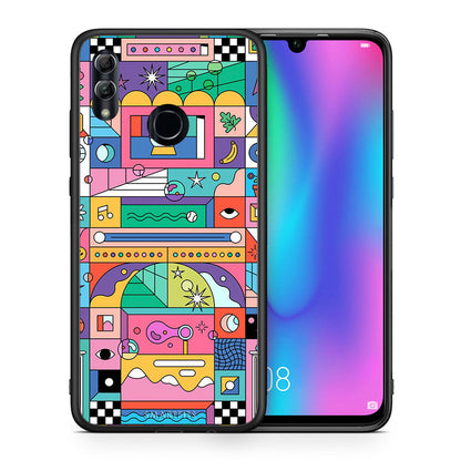 Θήκη Honor 8x Bubbles Soap από τη Smartfits με σχέδιο στο πίσω μέρος και μαύρο περίβλημα | Honor 8x Bubbles Soap case with colorful back and black bezels