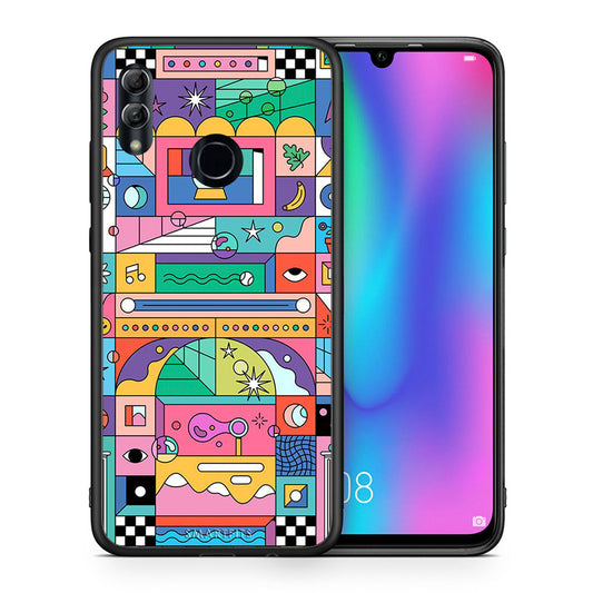 Θήκη Honor 8x Bubbles Soap από τη Smartfits με σχέδιο στο πίσω μέρος και μαύρο περίβλημα | Honor 8x Bubbles Soap case with colorful back and black bezels