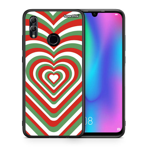 Θήκη Honor 10 Lite Christmas Hearts από τη Smartfits με σχέδιο στο πίσω μέρος και μαύρο περίβλημα | Honor 10 Lite Christmas Hearts case with colorful back and black bezels