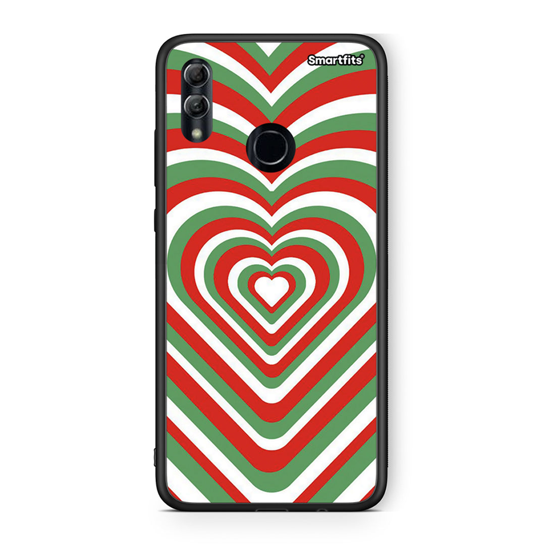 Huawei Honor 8x Christmas Hearts θήκη από τη Smartfits με σχέδιο στο πίσω μέρος και μαύρο περίβλημα | Smartphone case with colorful back and black bezels by Smartfits