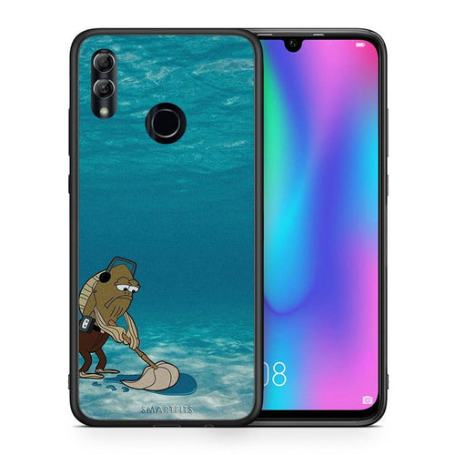 Θήκη Honor 8x Clean The Ocean από τη Smartfits με σχέδιο στο πίσω μέρος και μαύρο περίβλημα | Honor 8x Clean The Ocean case with colorful back and black bezels