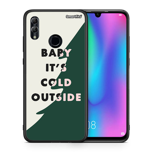 Θήκη Honor 10 Lite Cold Outside από τη Smartfits με σχέδιο στο πίσω μέρος και μαύρο περίβλημα | Honor 10 Lite Cold Outside case with colorful back and black bezels