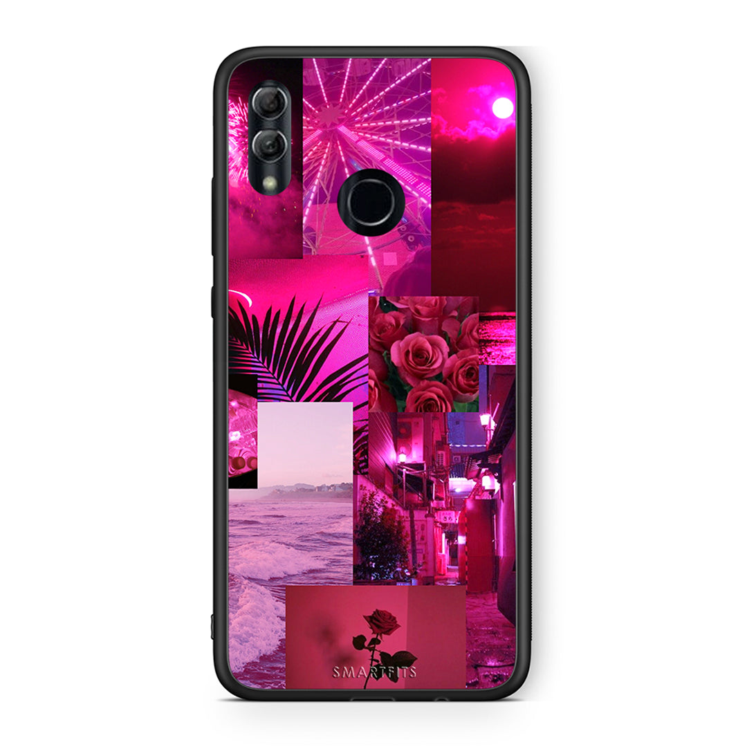 Honor 8x Collage Red Roses Θήκη Αγίου Βαλεντίνου από τη Smartfits με σχέδιο στο πίσω μέρος και μαύρο περίβλημα | Smartphone case with colorful back and black bezels by Smartfits