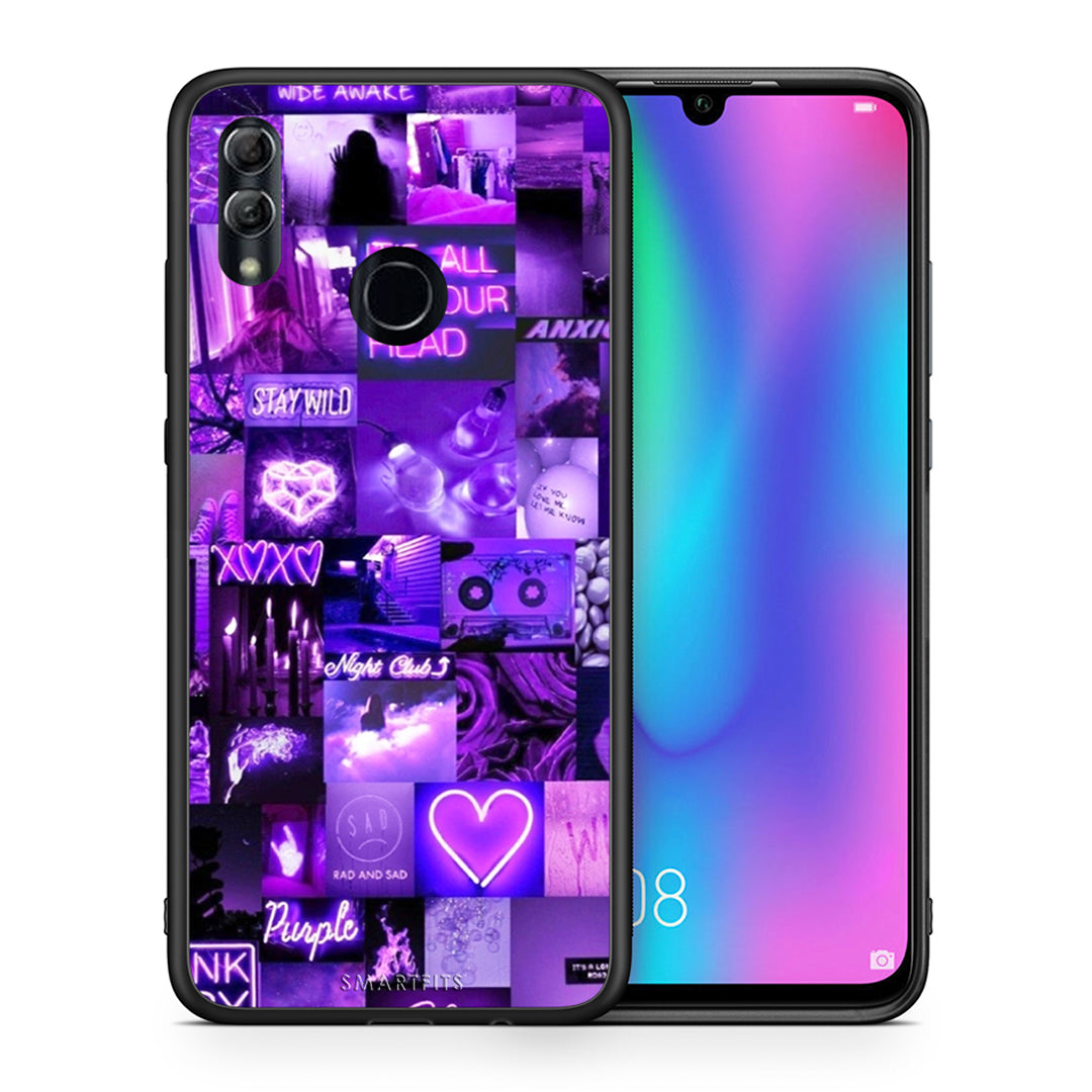 Θήκη Αγίου Βαλεντίνου Honor 10 Lite Collage Stay Wild από τη Smartfits με σχέδιο στο πίσω μέρος και μαύρο περίβλημα | Honor 10 Lite Collage Stay Wild case with colorful back and black bezels