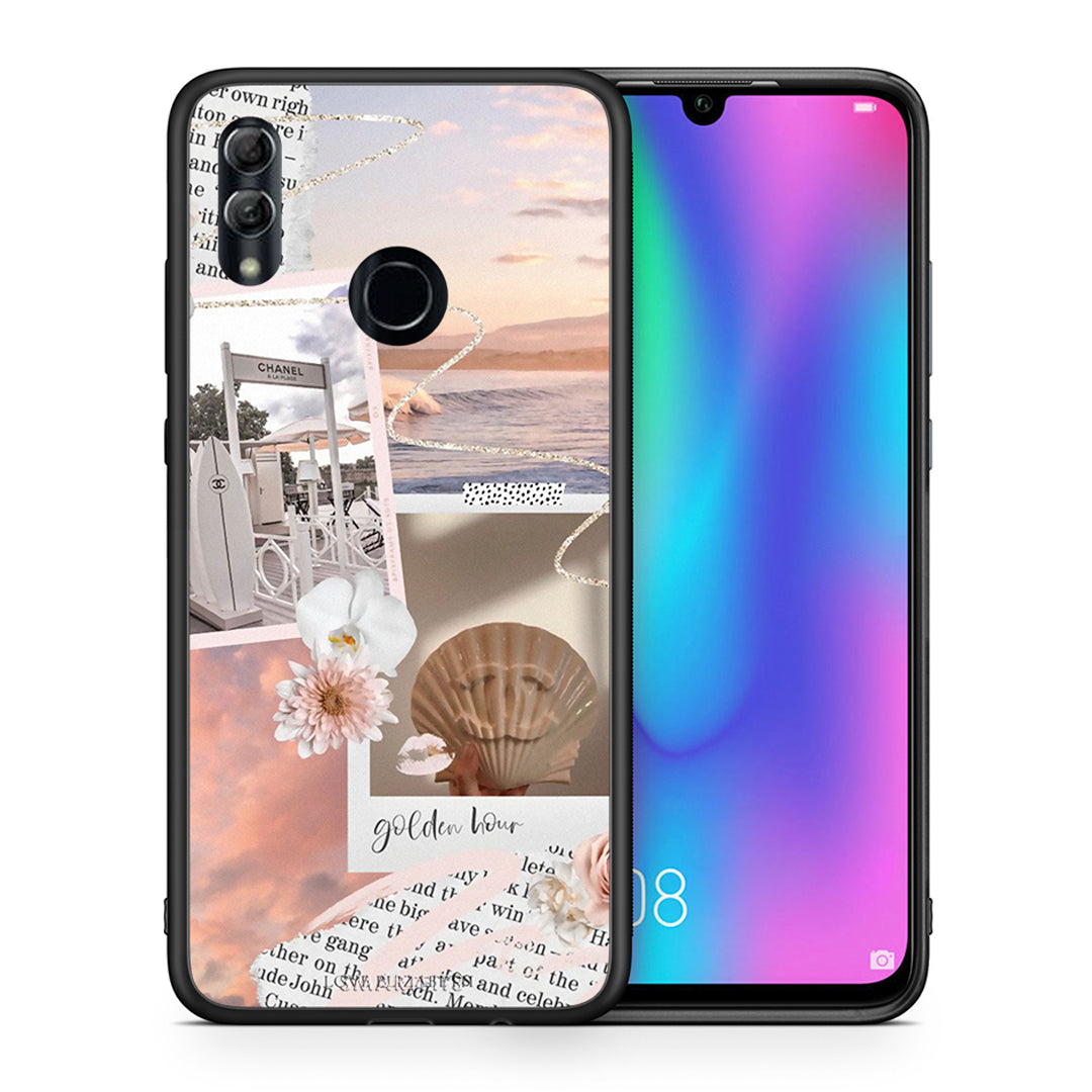 Θήκη Αγίου Βαλεντίνου Honor 8x Golden Hour από τη Smartfits με σχέδιο στο πίσω μέρος και μαύρο περίβλημα | Honor 8x Golden Hour case with colorful back and black bezels