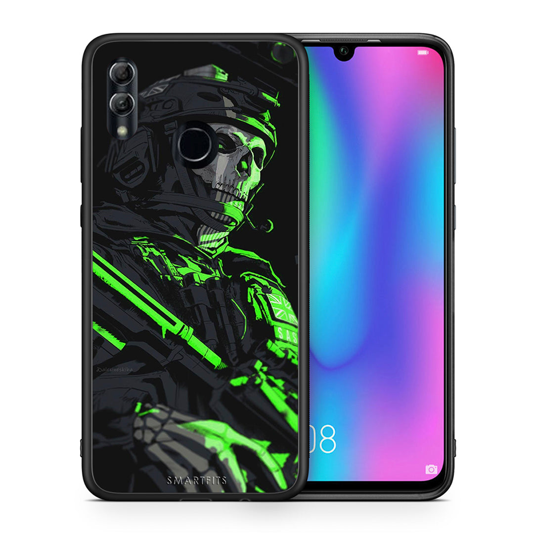 Θήκη Αγίου Βαλεντίνου Honor 8x Green Soldier από τη Smartfits με σχέδιο στο πίσω μέρος και μαύρο περίβλημα | Honor 8x Green Soldier case with colorful back and black bezels