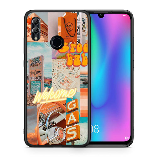 Θήκη Αγίου Βαλεντίνου Honor 8x Groovy Babe από τη Smartfits με σχέδιο στο πίσω μέρος και μαύρο περίβλημα | Honor 8x Groovy Babe case with colorful back and black bezels