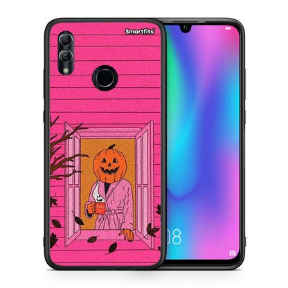 Θήκη Honor 8x Halloween Pumpkin Lady από τη Smartfits με σχέδιο στο πίσω μέρος και μαύρο περίβλημα | Honor 8x Halloween Pumpkin Lady case with colorful back and black bezels