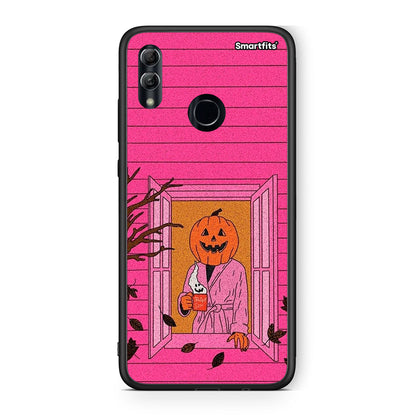 Honor 10 Lite Halloween Pumpkin Lady Θήκη από τη Smartfits με σχέδιο στο πίσω μέρος και μαύρο περίβλημα | Smartphone case with colorful back and black bezels by Smartfits