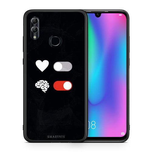 Θήκη Αγίου Βαλεντίνου Honor 8x Heart Vs Brain από τη Smartfits με σχέδιο στο πίσω μέρος και μαύρο περίβλημα | Honor 8x Heart Vs Brain case with colorful back and black bezels