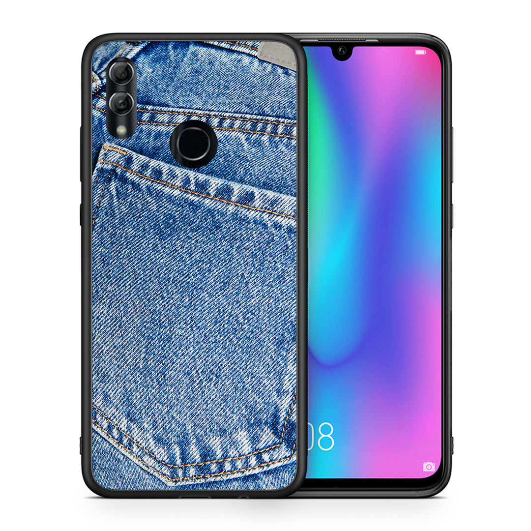 Θήκη Honor 10 Lite Jeans Pocket από τη Smartfits με σχέδιο στο πίσω μέρος και μαύρο περίβλημα | Honor 10 Lite Jeans Pocket case with colorful back and black bezels