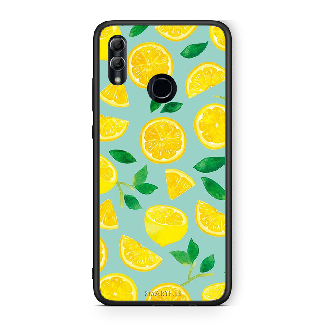 Honor 10 Lite Lemons θήκη από τη Smartfits με σχέδιο στο πίσω μέρος και μαύρο περίβλημα | Smartphone case with colorful back and black bezels by Smartfits