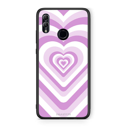 Honor 8x Lilac Hearts θήκη από τη Smartfits με σχέδιο στο πίσω μέρος και μαύρο περίβλημα | Smartphone case with colorful back and black bezels by Smartfits
