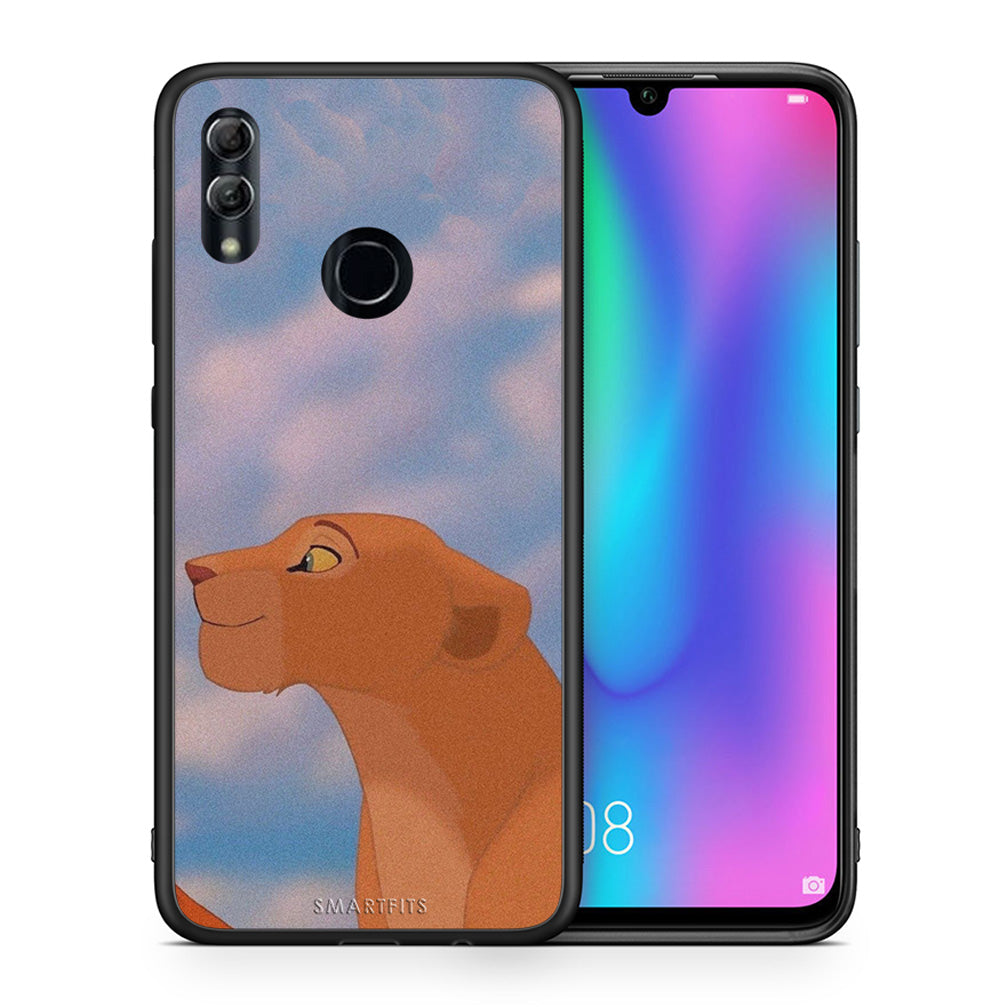 Θήκη Αγίου Βαλεντίνου Honor 8x Lion Love 2 από τη Smartfits με σχέδιο στο πίσω μέρος και μαύρο περίβλημα | Honor 8x Lion Love 2 case with colorful back and black bezels