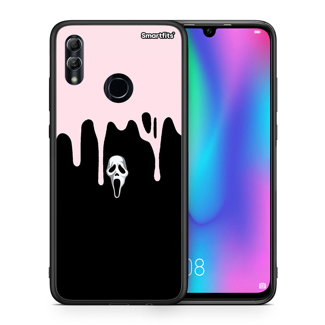 Θήκη Honor 10 Lite Melting Halloween Mask από τη Smartfits με σχέδιο στο πίσω μέρος και μαύρο περίβλημα | Honor 10 Lite Melting Halloween Mask case with colorful back and black bezels