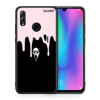 Θήκη Honor 10 Lite Melting Halloween Mask από τη Smartfits με σχέδιο στο πίσω μέρος και μαύρο περίβλημα | Honor 10 Lite Melting Halloween Mask case with colorful back and black bezels