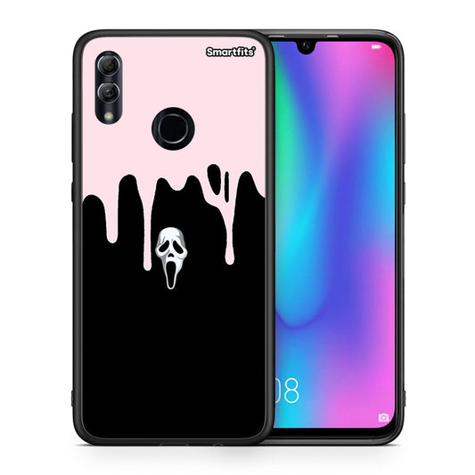 Θήκη Honor 8x Melting Halloween Mask από τη Smartfits με σχέδιο στο πίσω μέρος και μαύρο περίβλημα | Honor 8x Melting Halloween Mask case with colorful back and black bezels
