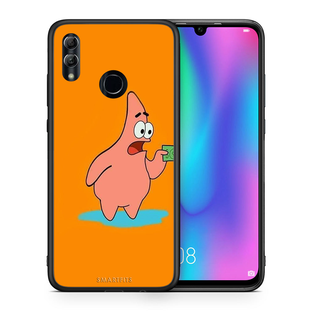 Θήκη Αγίου Βαλεντίνου Honor 8x No Money 1 από τη Smartfits με σχέδιο στο πίσω μέρος και μαύρο περίβλημα | Honor 8x No Money 1 case with colorful back and black bezels