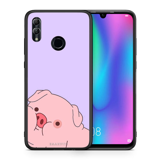 Θήκη Αγίου Βαλεντίνου Honor 8x Pig Love 2 από τη Smartfits με σχέδιο στο πίσω μέρος και μαύρο περίβλημα | Honor 8x Pig Love 2 case with colorful back and black bezels
