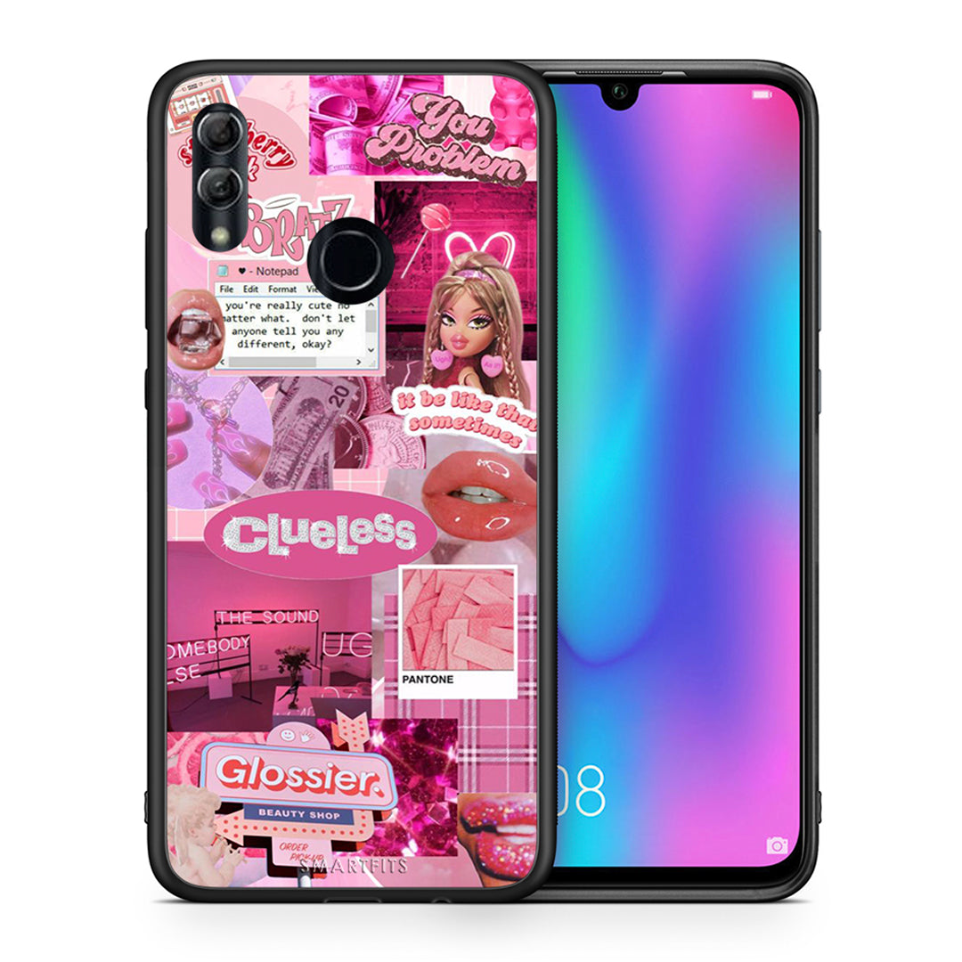Θήκη Αγίου Βαλεντίνου Honor 10 Lite Pink Love από τη Smartfits με σχέδιο στο πίσω μέρος και μαύρο περίβλημα | Honor 10 Lite Pink Love case with colorful back and black bezels