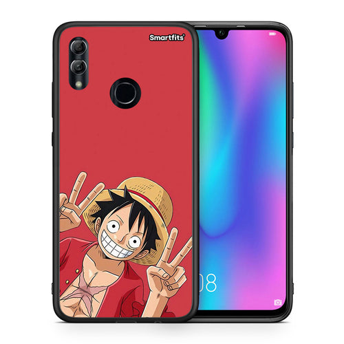 Θήκη Honor 10 Lite Pirate Luffy από τη Smartfits με σχέδιο στο πίσω μέρος και μαύρο περίβλημα | Honor 10 Lite Pirate Luffy case with colorful back and black bezels