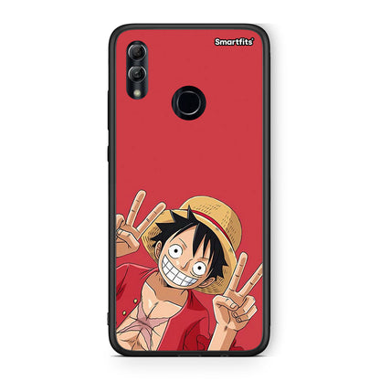 Honor 8x Pirate Luffy Θήκη από τη Smartfits με σχέδιο στο πίσω μέρος και μαύρο περίβλημα | Smartphone case with colorful back and black bezels by Smartfits