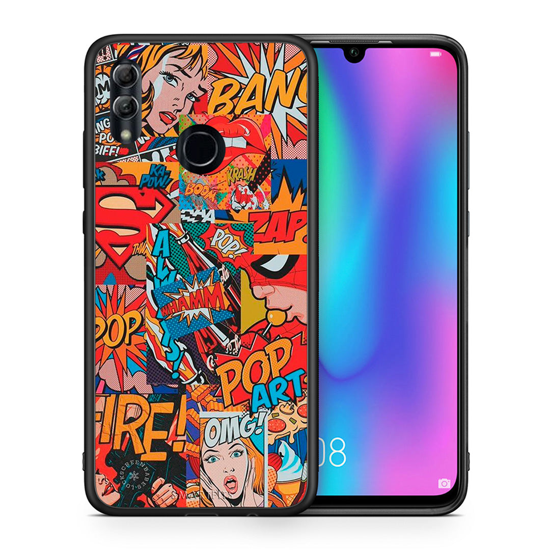 Θήκη Honor 8x PopArt OMG από τη Smartfits με σχέδιο στο πίσω μέρος και μαύρο περίβλημα | Honor 8x PopArt OMG case with colorful back and black bezels