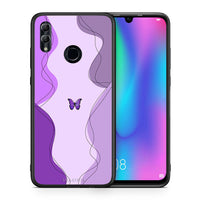 Thumbnail for Θήκη Αγίου Βαλεντίνου Honor 8x Purple Mariposa από τη Smartfits με σχέδιο στο πίσω μέρος και μαύρο περίβλημα | Honor 8x Purple Mariposa case with colorful back and black bezels