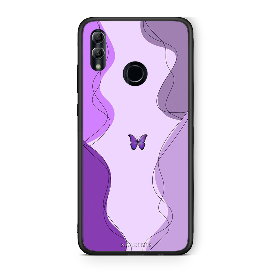 Honor 8x Purple Mariposa Θήκη Αγίου Βαλεντίνου από τη Smartfits με σχέδιο στο πίσω μέρος και μαύρο περίβλημα | Smartphone case with colorful back and black bezels by Smartfits