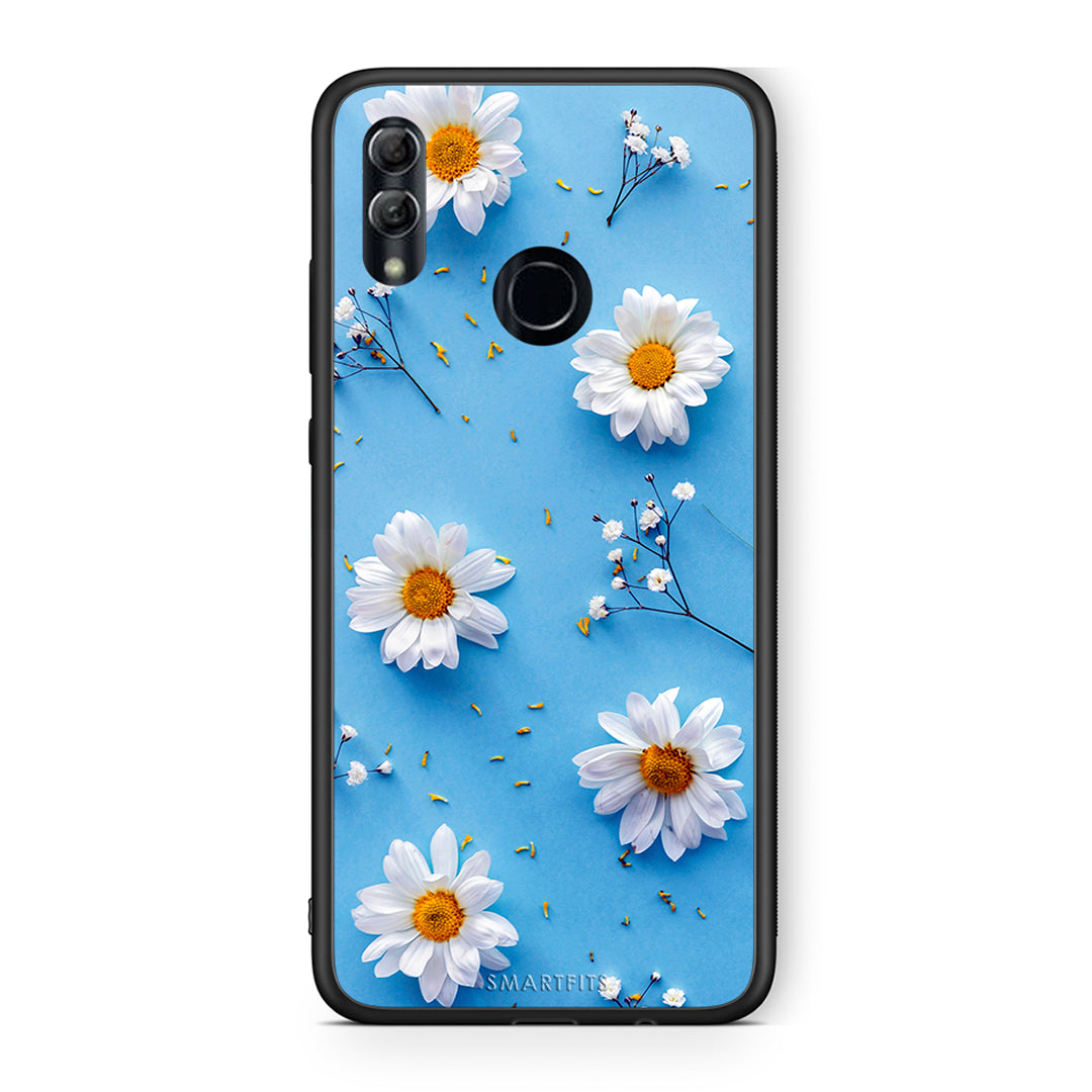 Honor 8x Real Daisies θήκη από τη Smartfits με σχέδιο στο πίσω μέρος και μαύρο περίβλημα | Smartphone case with colorful back and black bezels by Smartfits