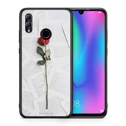 Θήκη Honor 8x Red Rose από τη Smartfits με σχέδιο στο πίσω μέρος και μαύρο περίβλημα | Honor 8x Red Rose case with colorful back and black bezels