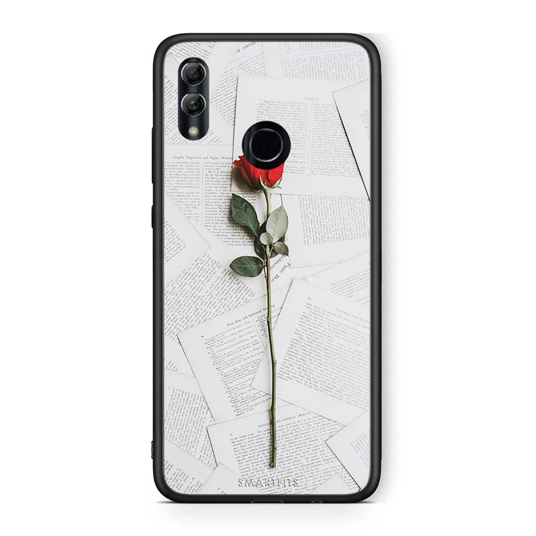 Honor 10 Lite Red Rose θήκη από τη Smartfits με σχέδιο στο πίσω μέρος και μαύρο περίβλημα | Smartphone case with colorful back and black bezels by Smartfits