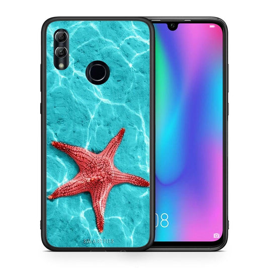 Θήκη Honor 10 Lite Red Starfish από τη Smartfits με σχέδιο στο πίσω μέρος και μαύρο περίβλημα | Honor 10 Lite Red Starfish case with colorful back and black bezels