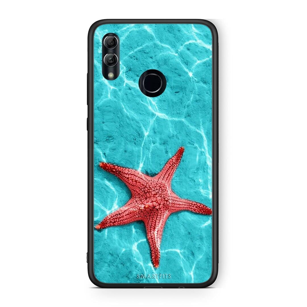 Honor 10 Lite Red Starfish Θήκη από τη Smartfits με σχέδιο στο πίσω μέρος και μαύρο περίβλημα | Smartphone case with colorful back and black bezels by Smartfits
