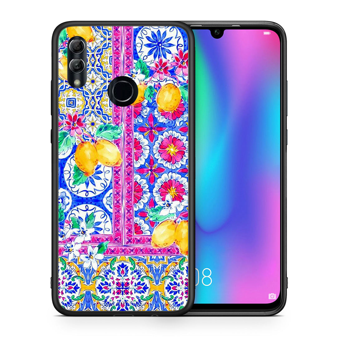 Θήκη Honor 10 Lite Retro Spring από τη Smartfits με σχέδιο στο πίσω μέρος και μαύρο περίβλημα | Honor 10 Lite Retro Spring case with colorful back and black bezels