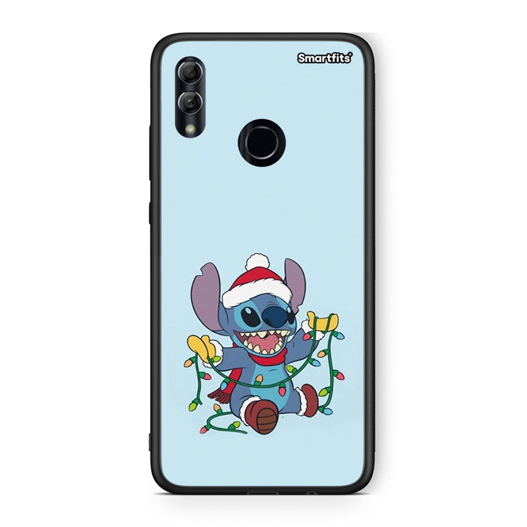 Huawei Honor 10 Lite Santa Stich θήκη από τη Smartfits με σχέδιο στο πίσω μέρος και μαύρο περίβλημα | Smartphone case with colorful back and black bezels by Smartfits
