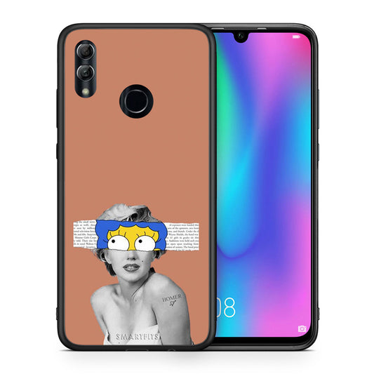 Θήκη Honor 10 Lite Sim Merilyn από τη Smartfits με σχέδιο στο πίσω μέρος και μαύρο περίβλημα | Honor 10 Lite Sim Merilyn case with colorful back and black bezels