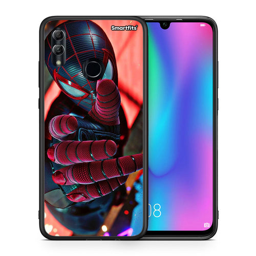 Θήκη Honor 8x Spider Hand από τη Smartfits με σχέδιο στο πίσω μέρος και μαύρο περίβλημα | Honor 8x Spider Hand case with colorful back and black bezels