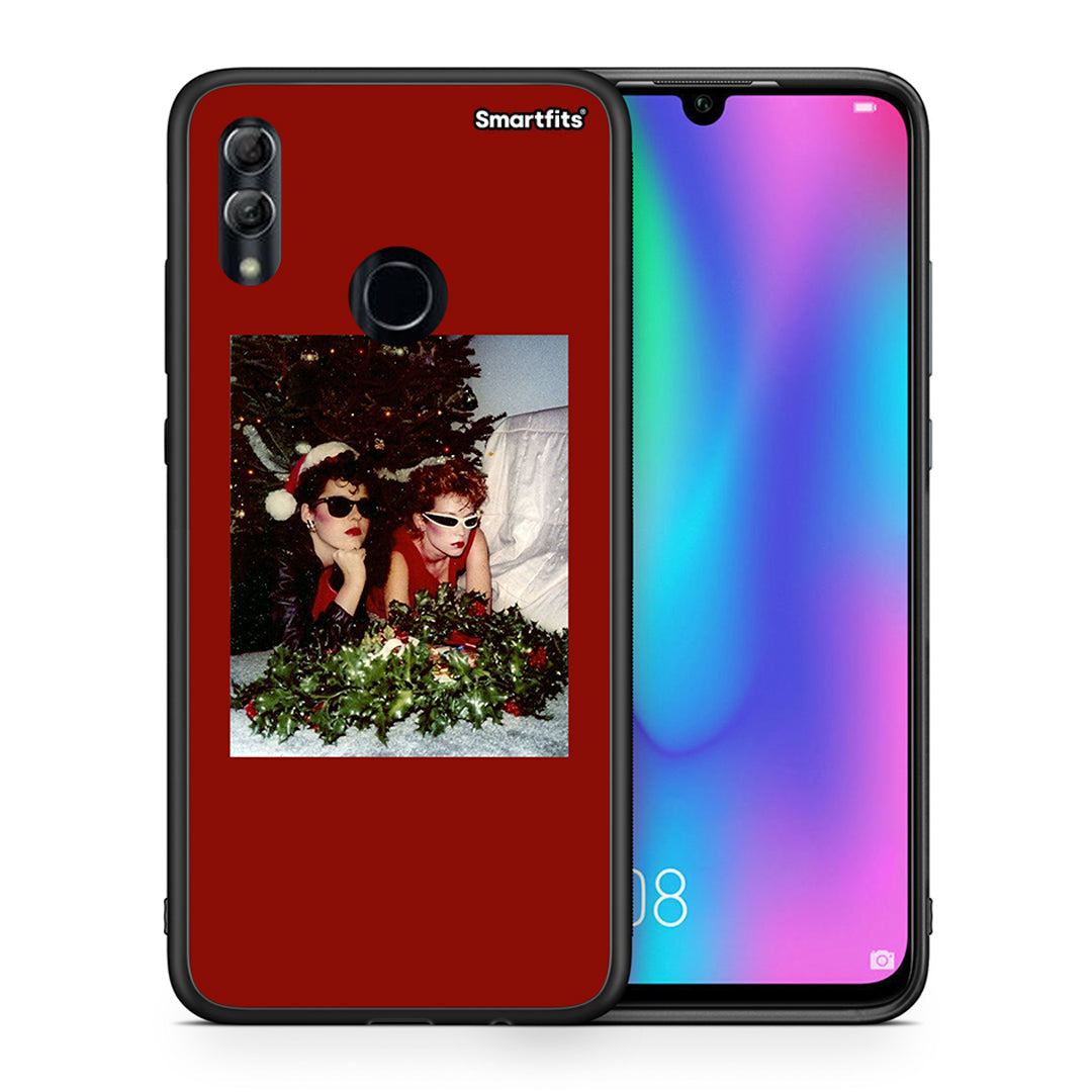 Θήκη Honor 8x Waiting For Xmas από τη Smartfits με σχέδιο στο πίσω μέρος και μαύρο περίβλημα | Honor 8x Waiting For Xmas case with colorful back and black bezels