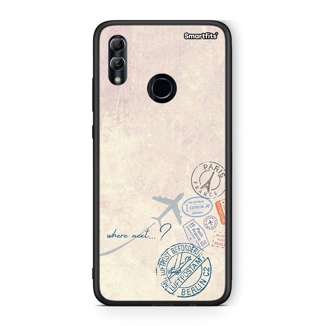 Honor 8x Where Next Θήκη από τη Smartfits με σχέδιο στο πίσω μέρος και μαύρο περίβλημα | Smartphone case with colorful back and black bezels by Smartfits