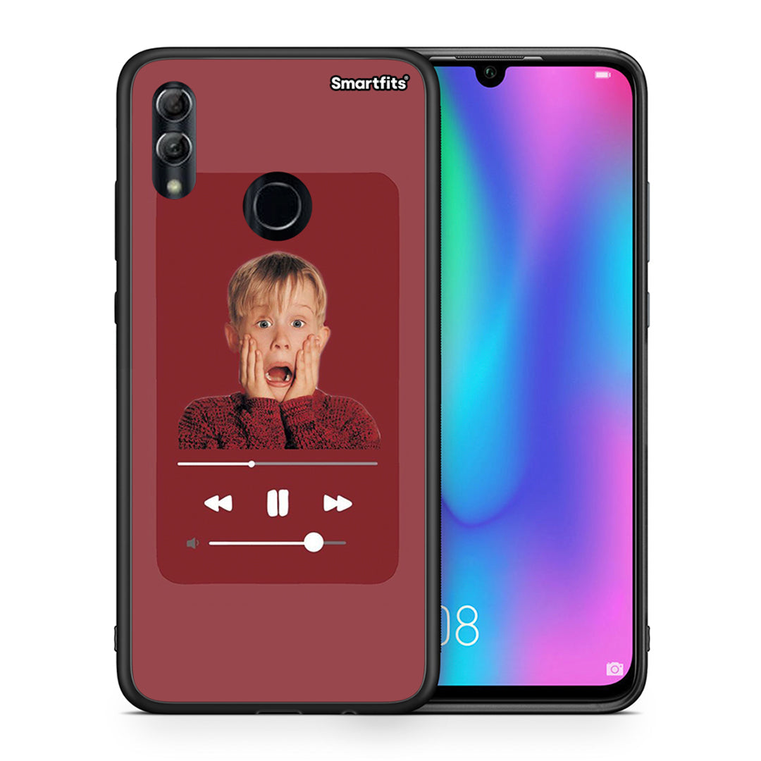 Θήκη Honor 8x Xmas Alone Music από τη Smartfits με σχέδιο στο πίσω μέρος και μαύρο περίβλημα | Honor 8x Xmas Alone Music case with colorful back and black bezels