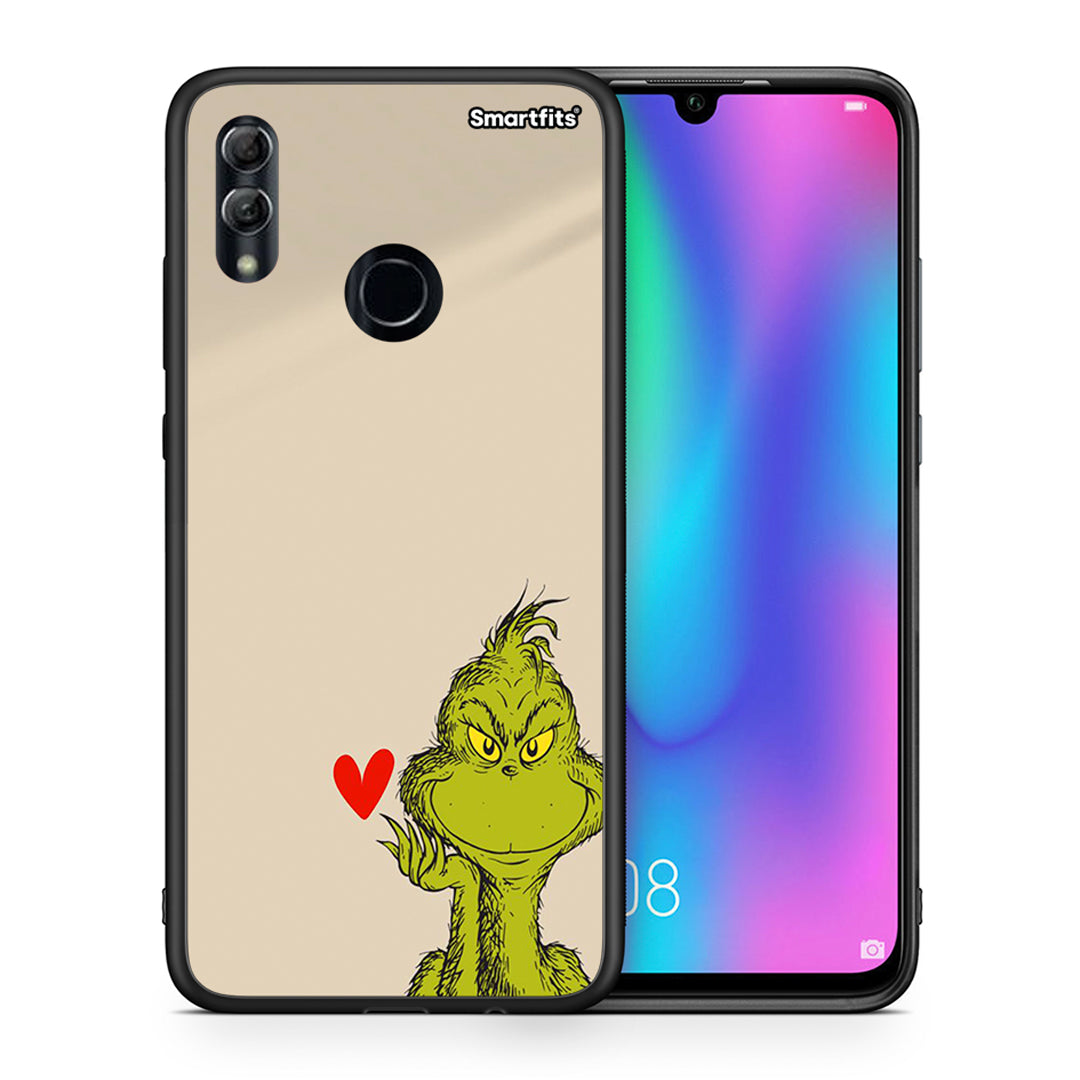 Θήκη Honor 10 Lite Xmas Grinch από τη Smartfits με σχέδιο στο πίσω μέρος και μαύρο περίβλημα | Honor 10 Lite Xmas Grinch case with colorful back and black bezels