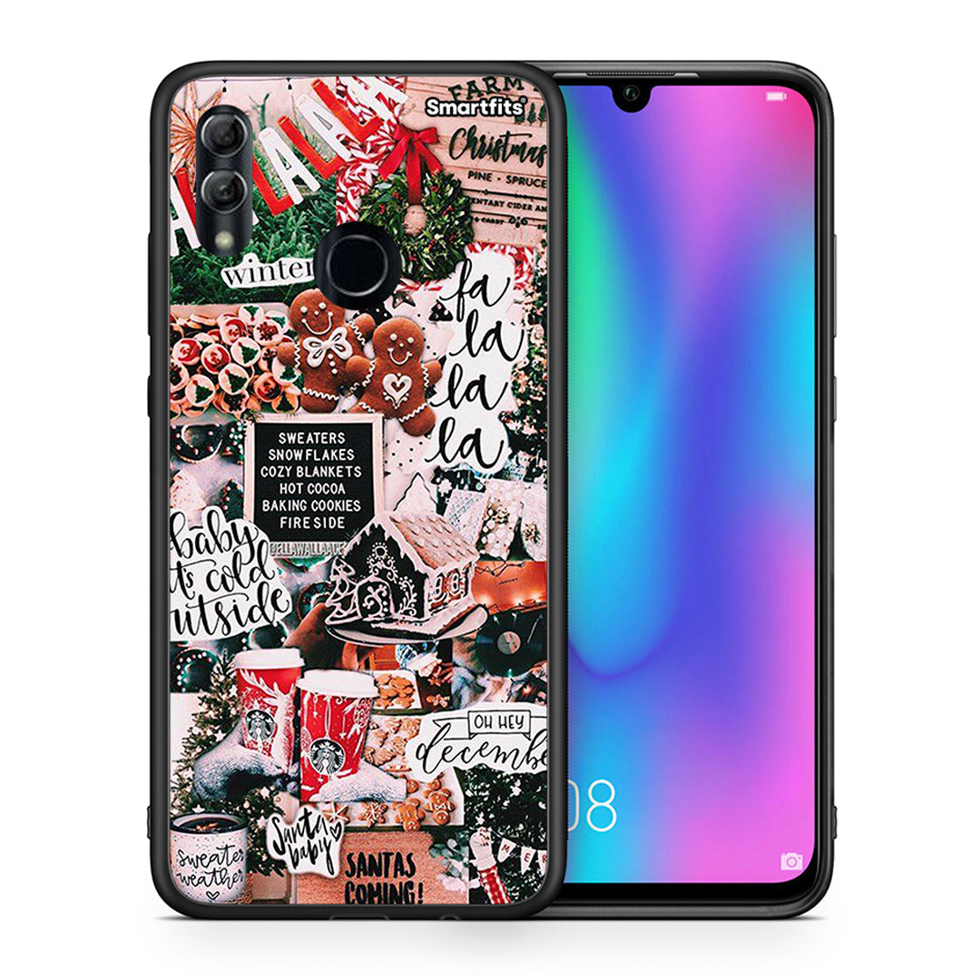 Θήκη Honor 10 Lite Xmas Habbits από τη Smartfits με σχέδιο στο πίσω μέρος και μαύρο περίβλημα | Honor 10 Lite Xmas Habbits case with colorful back and black bezels