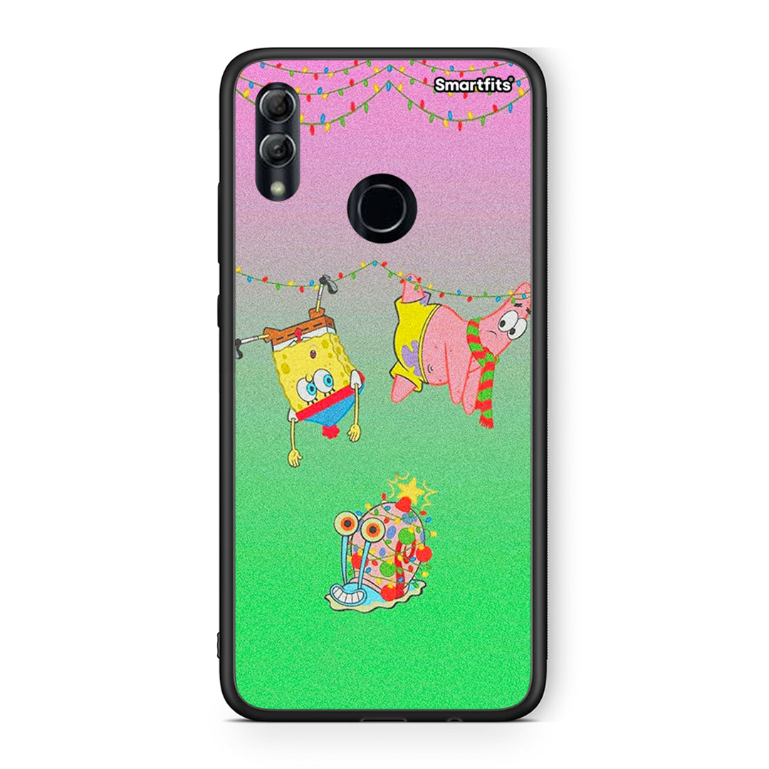Huawei Honor 10 Lite Xmas Lights θήκη από τη Smartfits με σχέδιο στο πίσω μέρος και μαύρο περίβλημα | Smartphone case with colorful back and black bezels by Smartfits