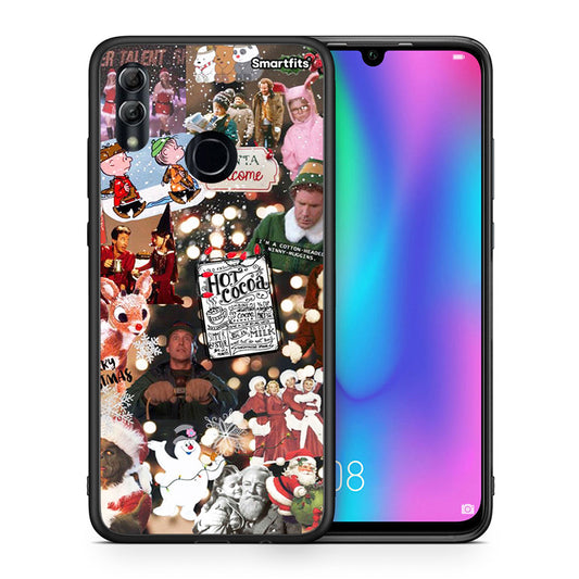 Θήκη Honor 8x Xmas Movies από τη Smartfits με σχέδιο στο πίσω μέρος και μαύρο περίβλημα | Honor 8x Xmas Movies case with colorful back and black bezels
