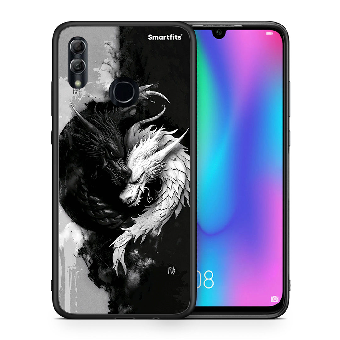 Θήκη Honor 8x Yin Yang από τη Smartfits με σχέδιο στο πίσω μέρος και μαύρο περίβλημα | Honor 8x Yin Yang case with colorful back and black bezels