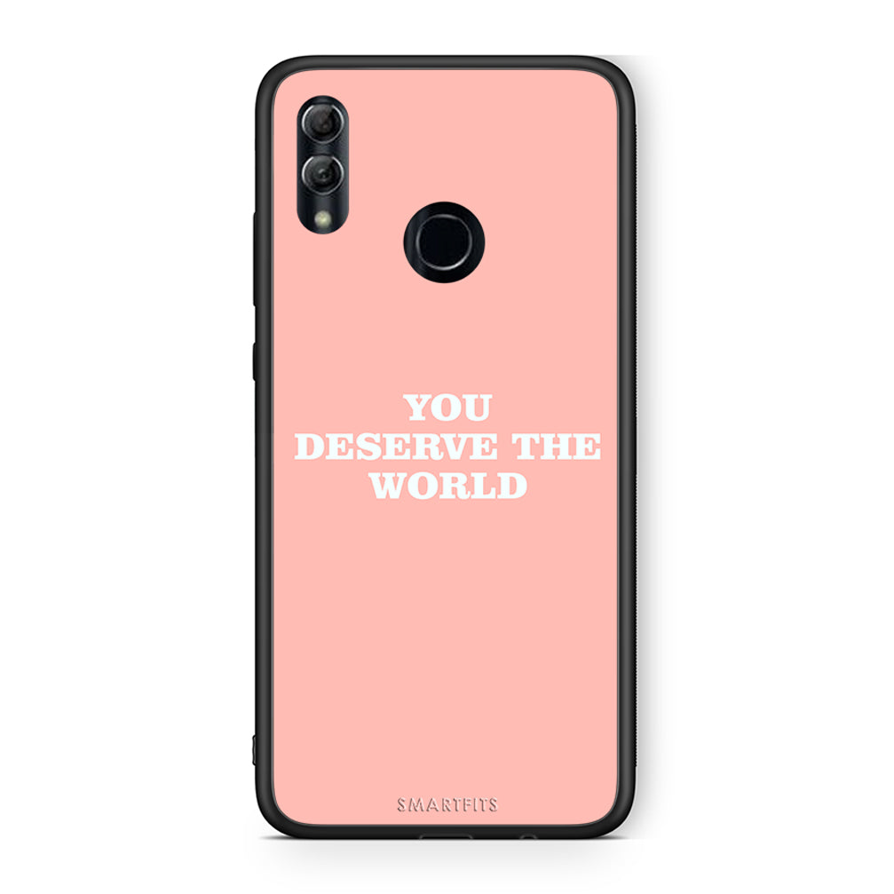 Honor 10 Lite You Deserve The World Θήκη Αγίου Βαλεντίνου από τη Smartfits με σχέδιο στο πίσω μέρος και μαύρο περίβλημα | Smartphone case with colorful back and black bezels by Smartfits