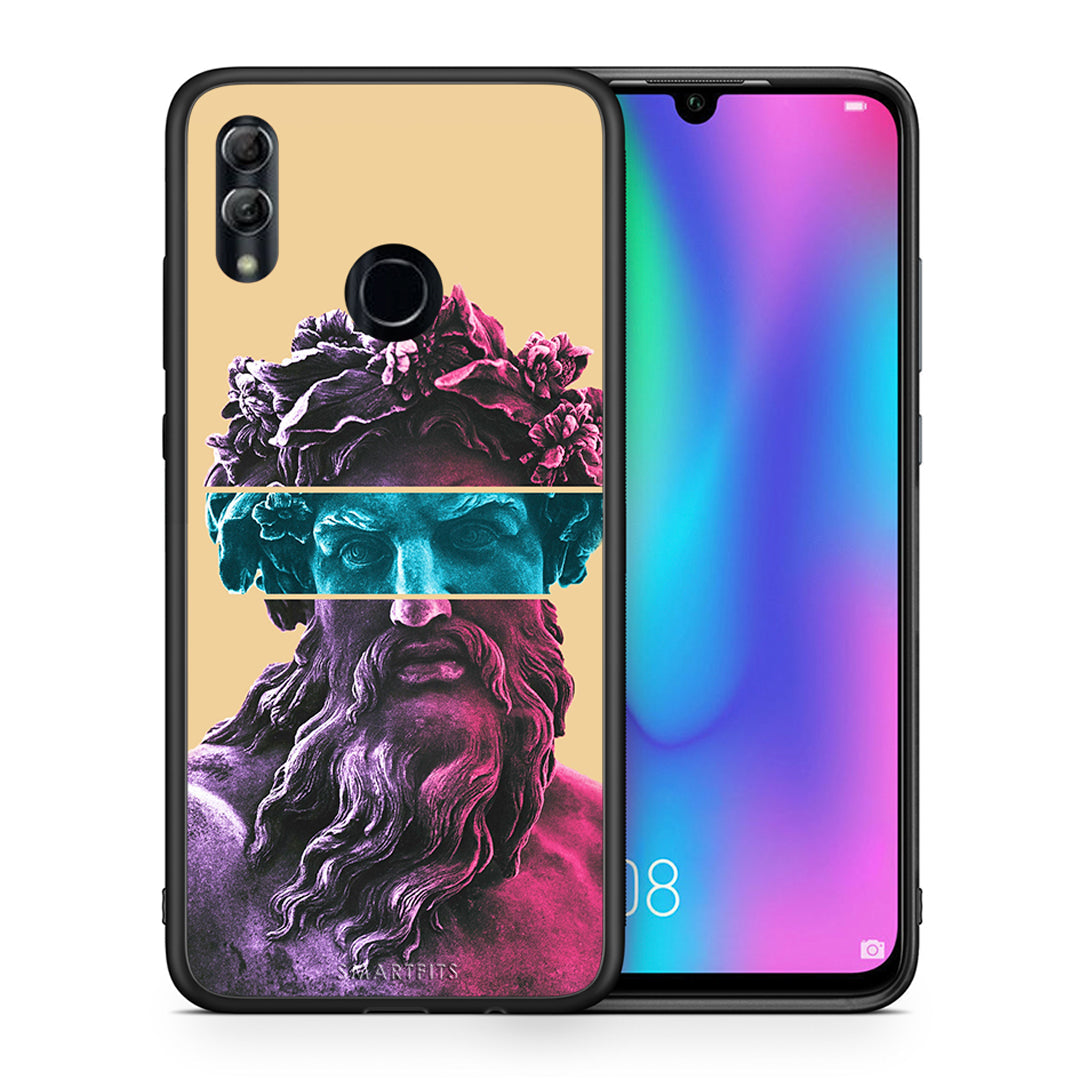 Θήκη Αγίου Βαλεντίνου Honor 8x Zeus Art από τη Smartfits με σχέδιο στο πίσω μέρος και μαύρο περίβλημα | Honor 8x Zeus Art case with colorful back and black bezels