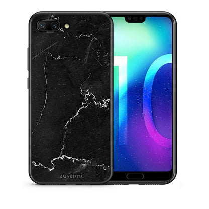 Θήκη Honor 10 Marble Black από τη Smartfits με σχέδιο στο πίσω μέρος και μαύρο περίβλημα | Honor 10 Marble Black case with colorful back and black bezels