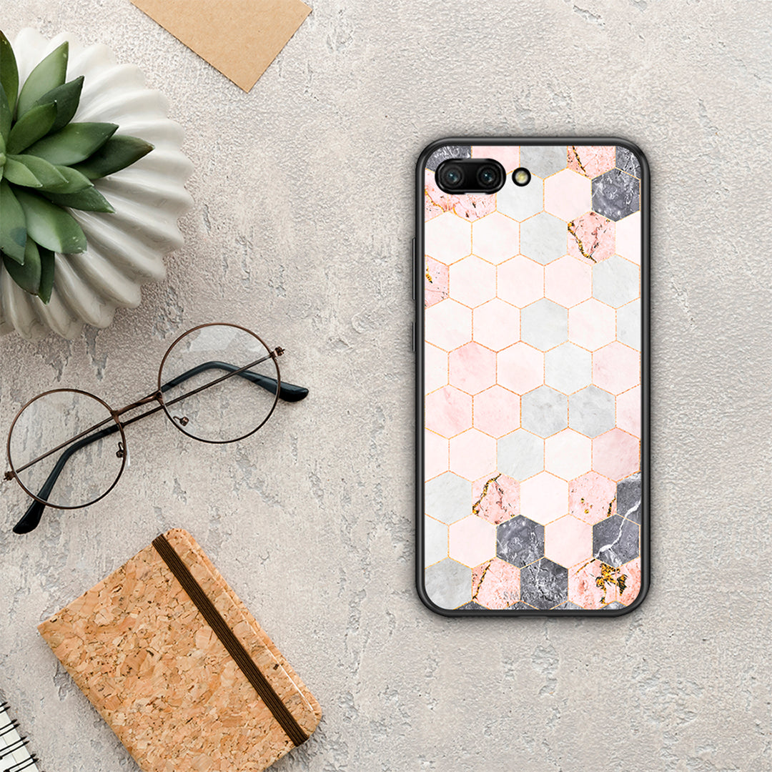 Marble Hexagon Pink - Honor 10 θήκη